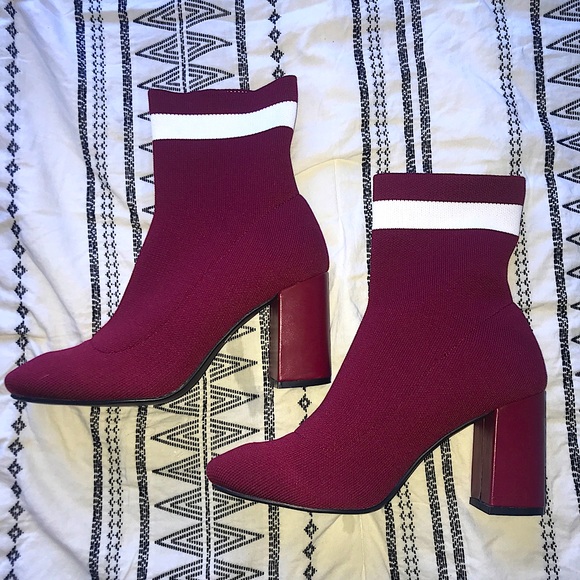 Shoes | Sock Boots Burgundy | Poshmark